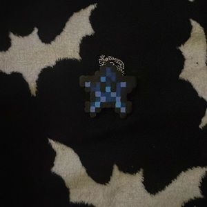 Blue star Perler bead necklace